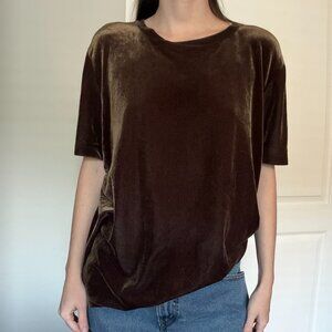 Christie & Jill Vintage Brown Velvet Top Size Medium